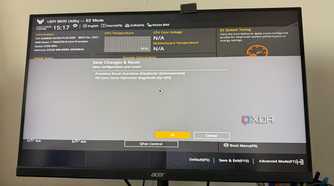 A photo of a BIOS screen