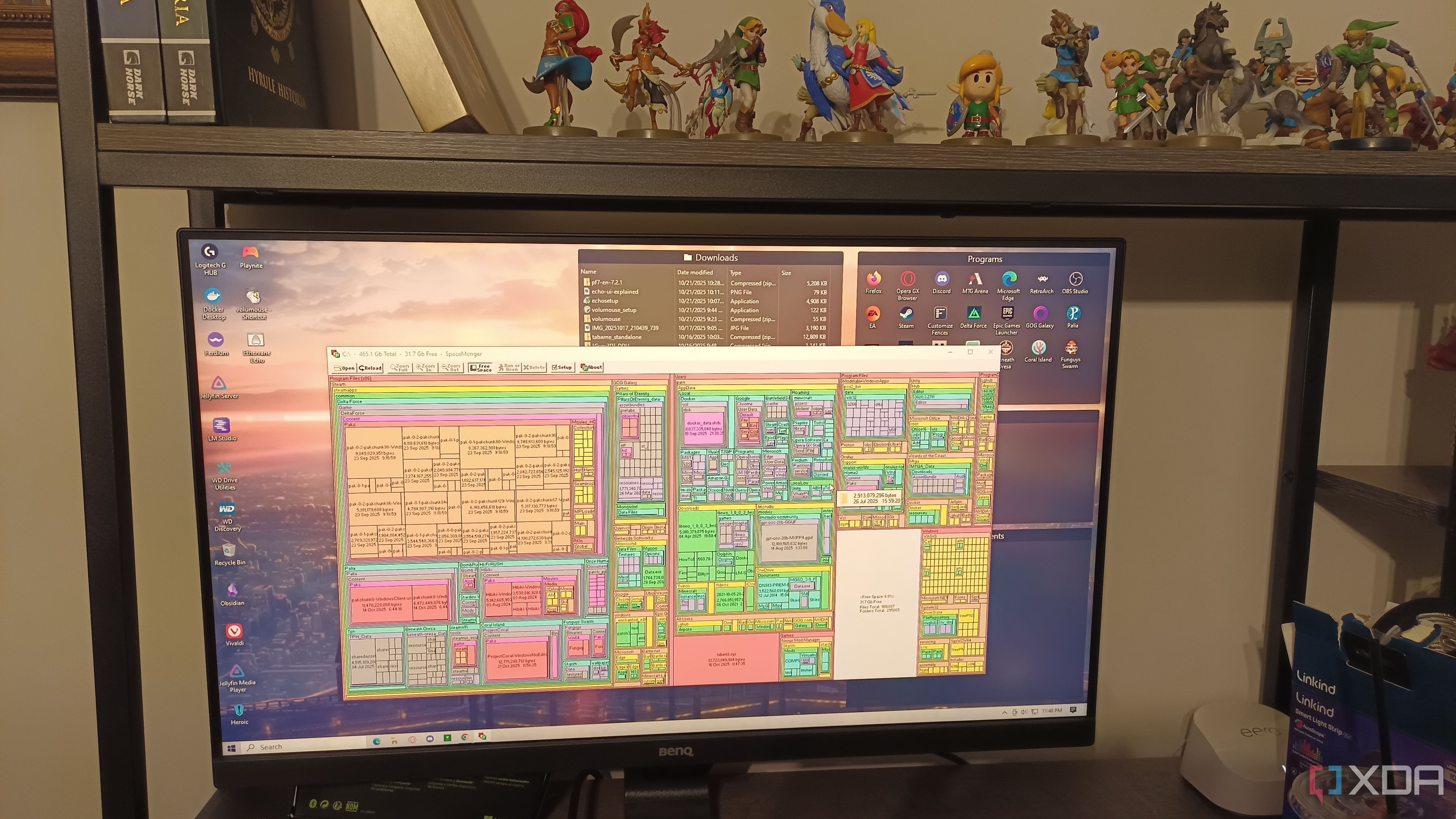 An image of a Windows PC running SpaceMonger. 