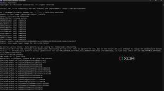 Screenshot of powershell installation of docker container for n8n