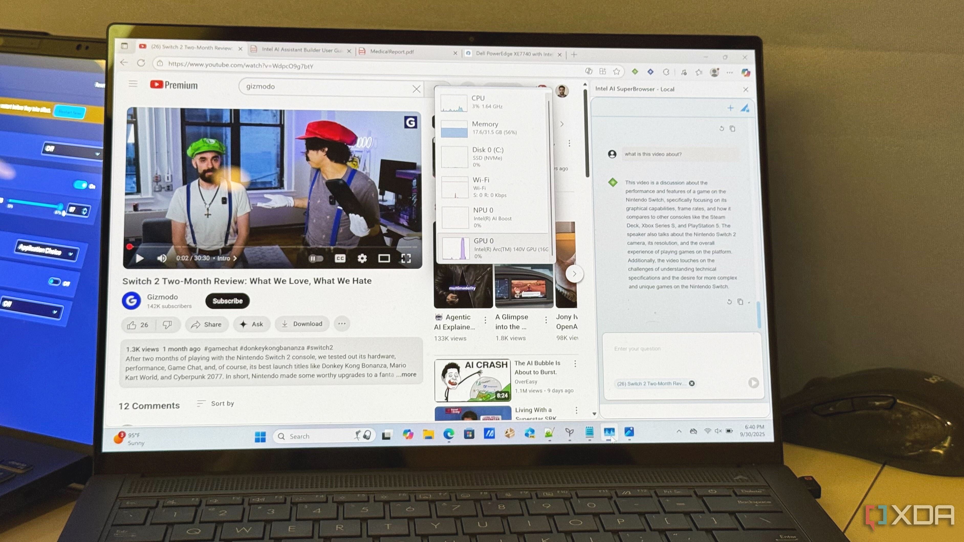 Intel AI agentic browser with chat-feature.