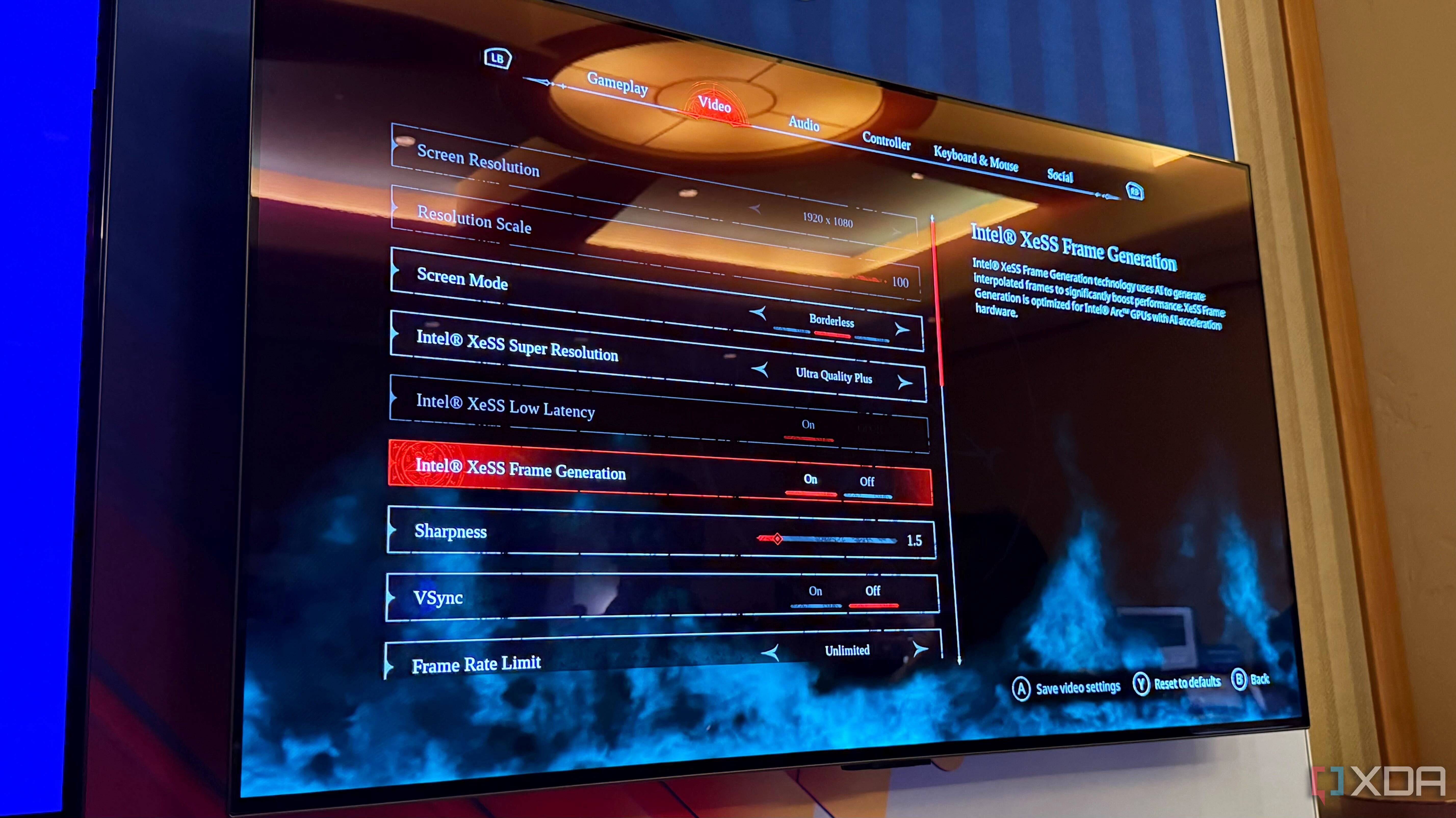 An image from Intel's XeSS 3 frame generation demo.