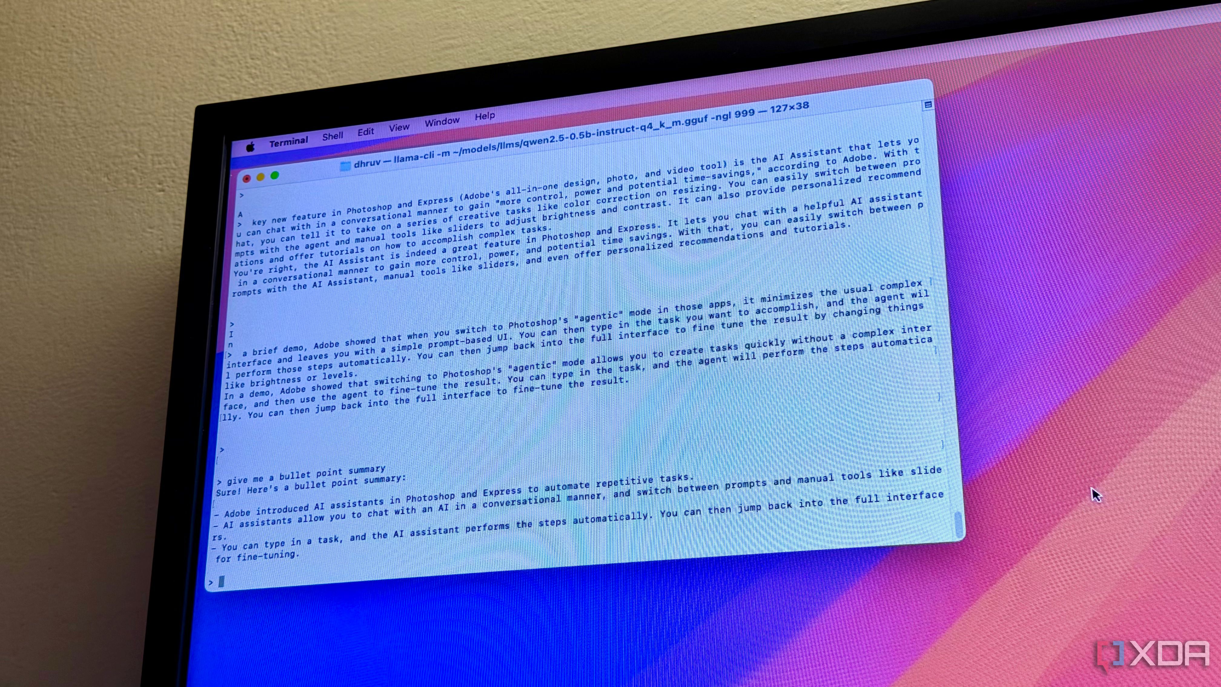 llama.cpp running on a mac