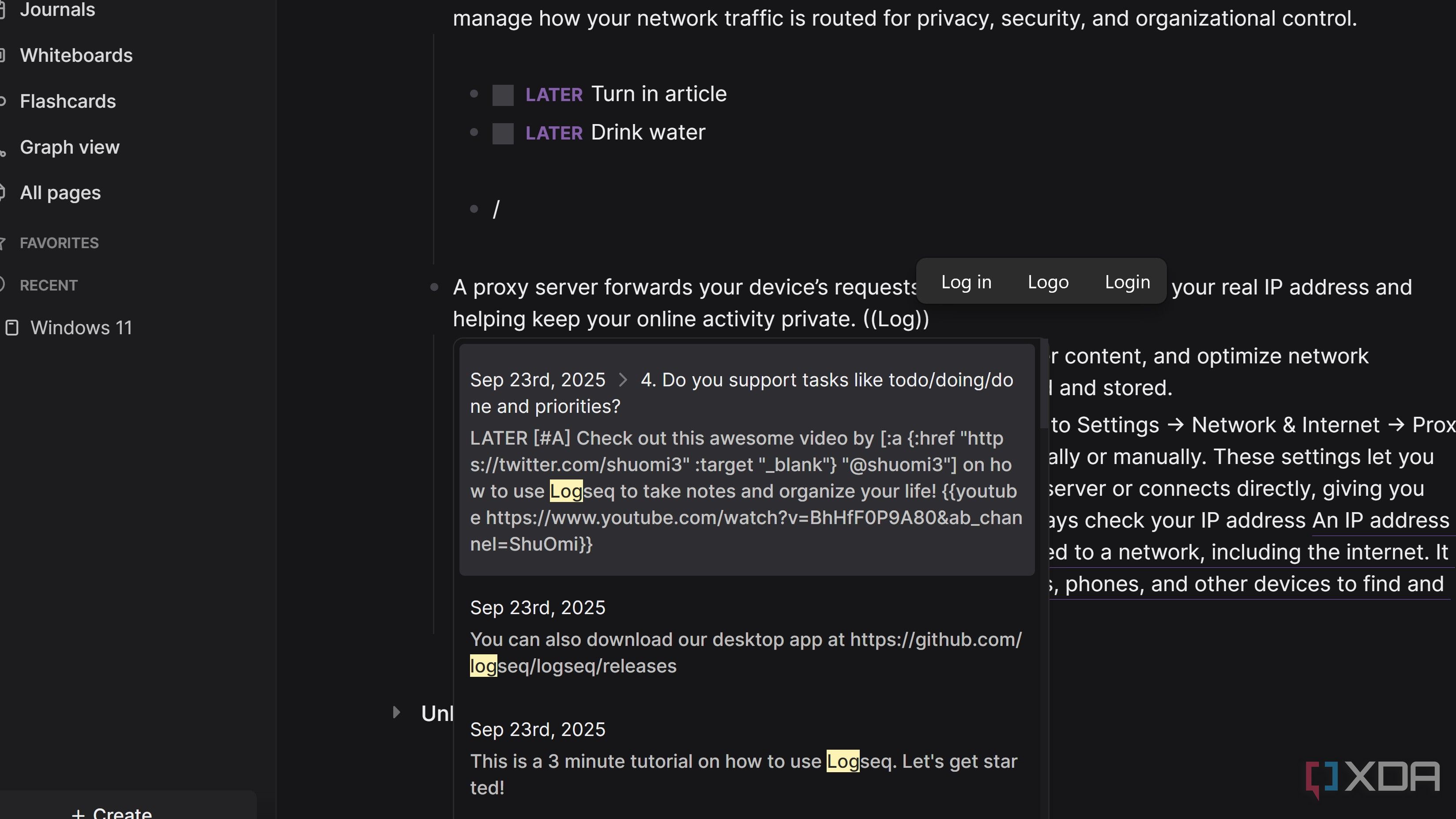 3 Logseq features that make me jealous as an Obsidian user