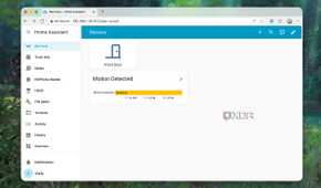 The Motion. Detection card on Home Assistant's dashboard