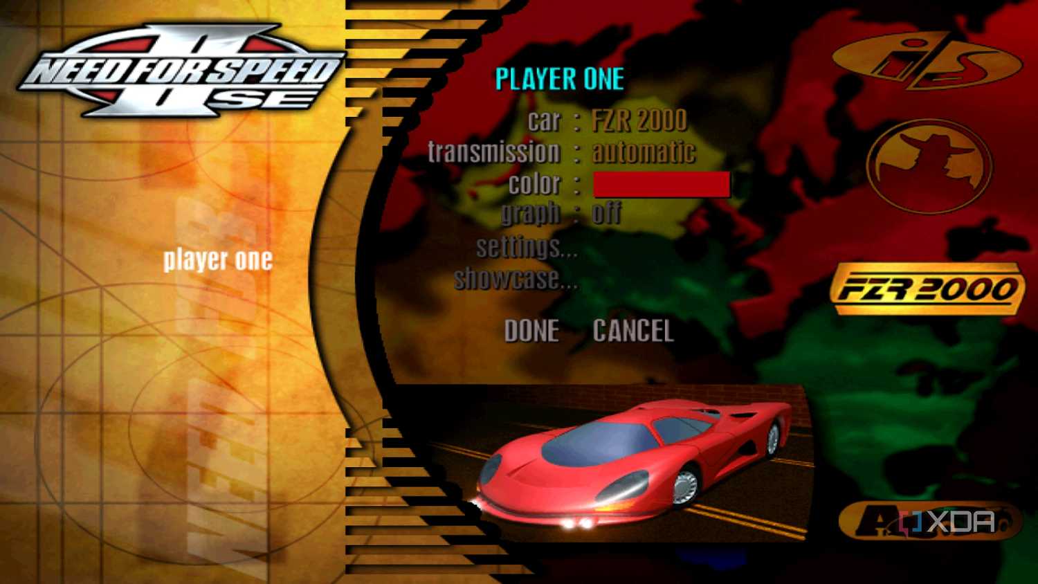 The FZR 2000 is Need for Speed II SE.