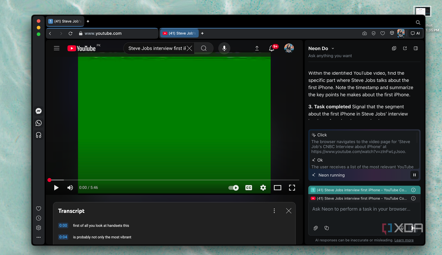 Neon opening the video I asked