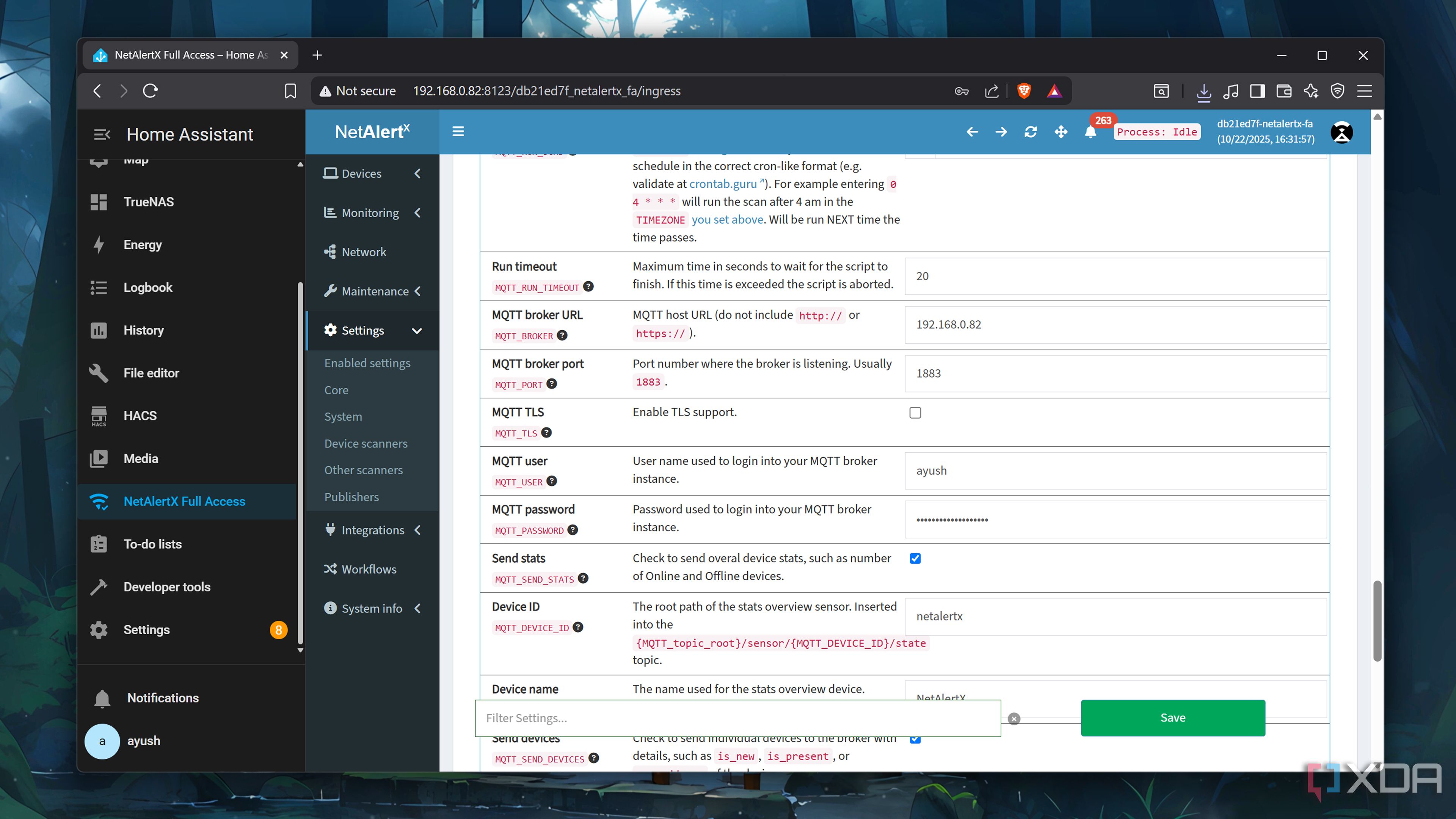 Connecting an MQTT server to NetAlertX
