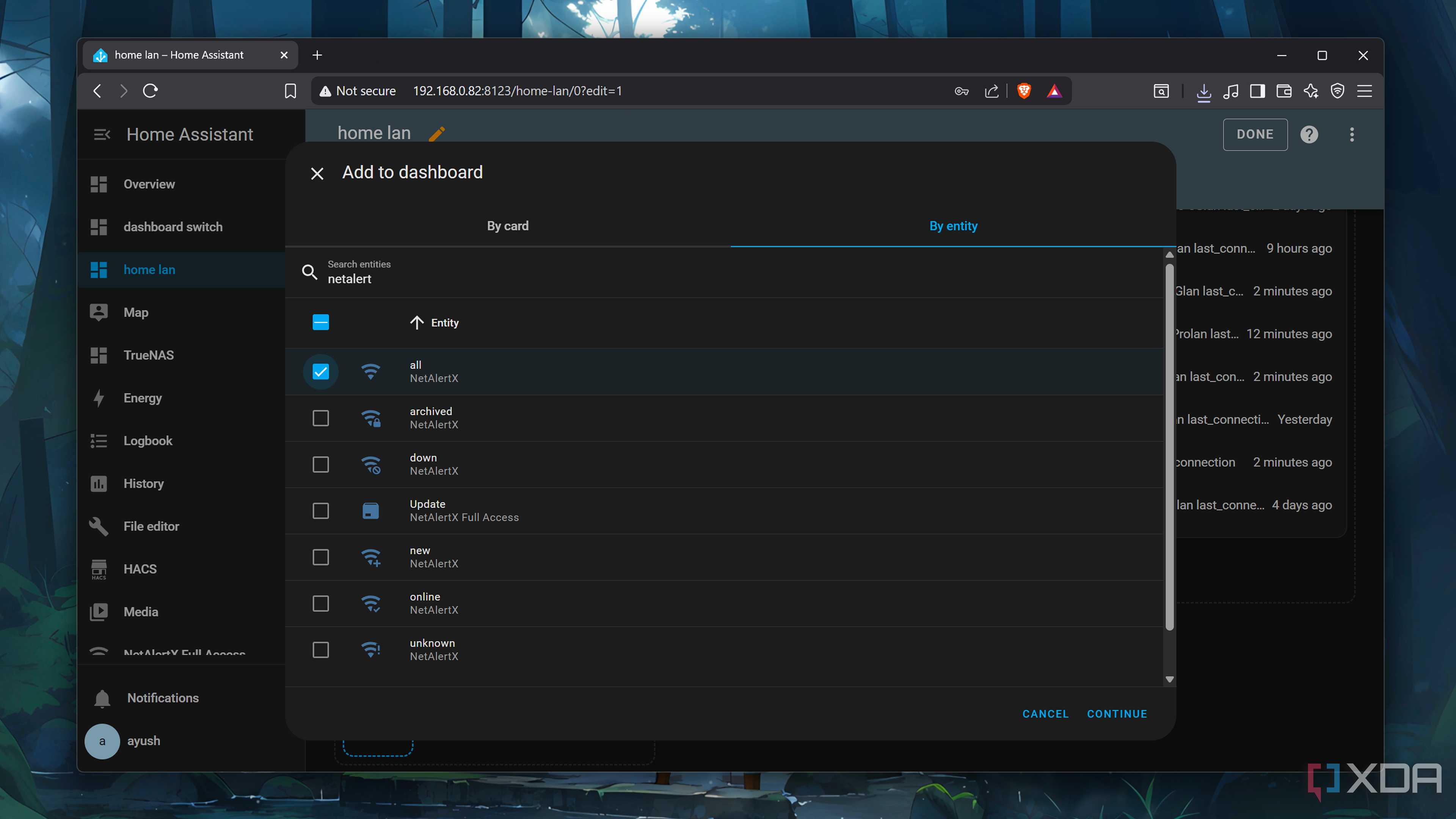 Pulling data from NetAlertX to Home Assistant
