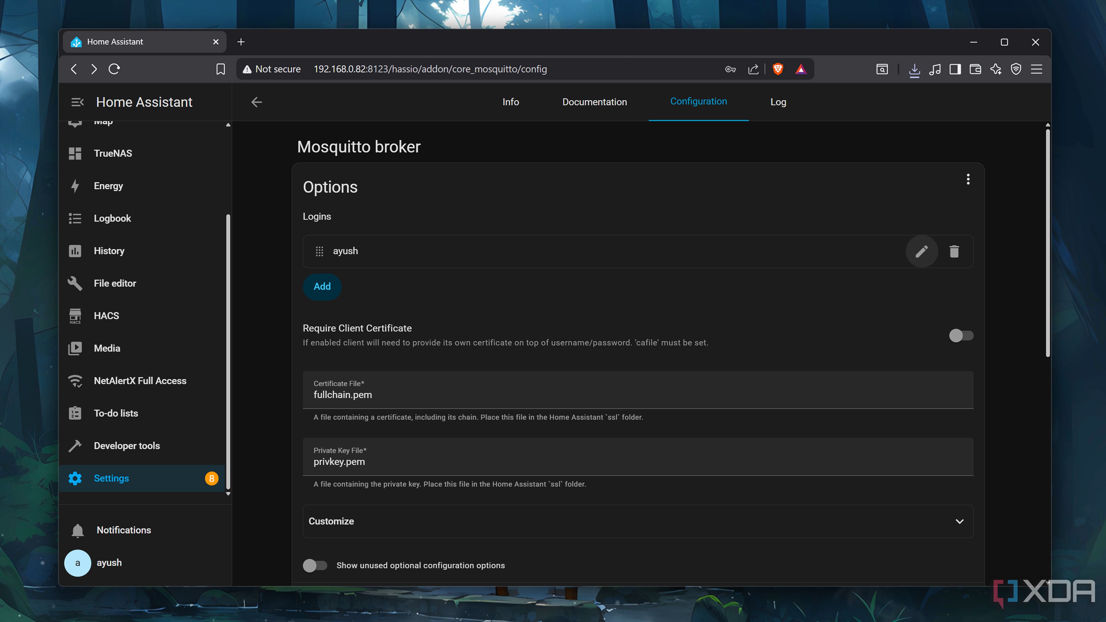The Mosquitto add-on