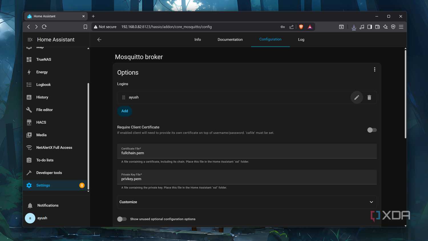 The Mosquitto add-on