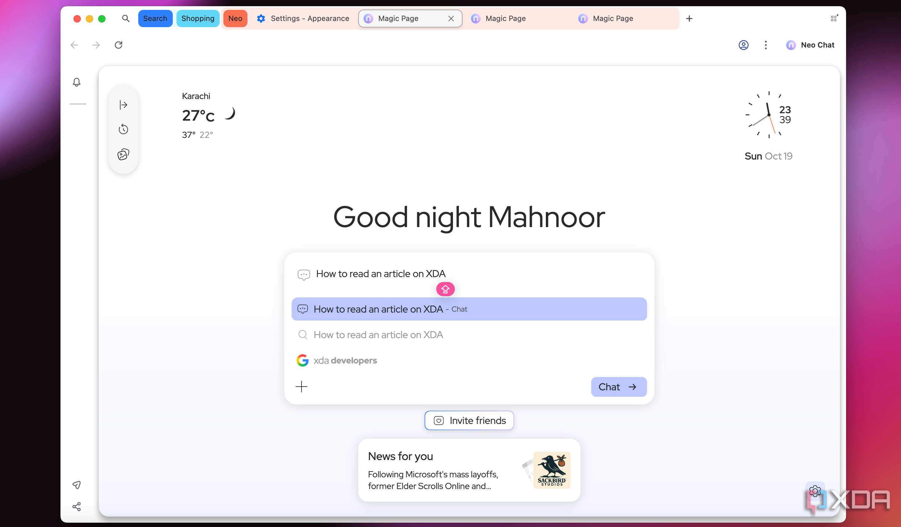 Norton Neo chat interface