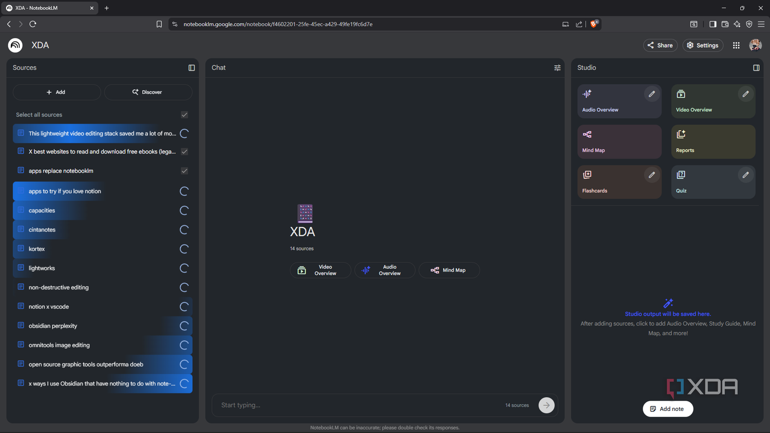 NotebookLM loading sources in notebook