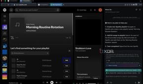 Opera Neon adding 18 by One Direction to playlist