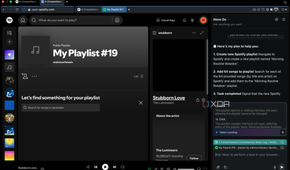 Opera Neon creating a playlist
