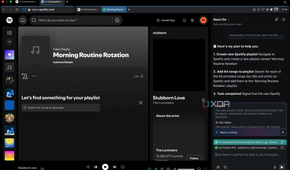 Opera Neon naming the playlist Morning Routine Rotation