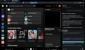 Opera Neon opening Spotify's website