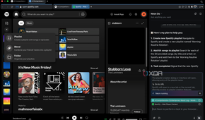Opera Neon opening the Playlist Option