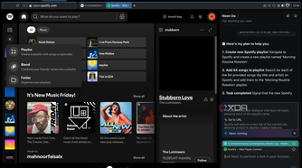 Opera Neon opening the Playlist Option