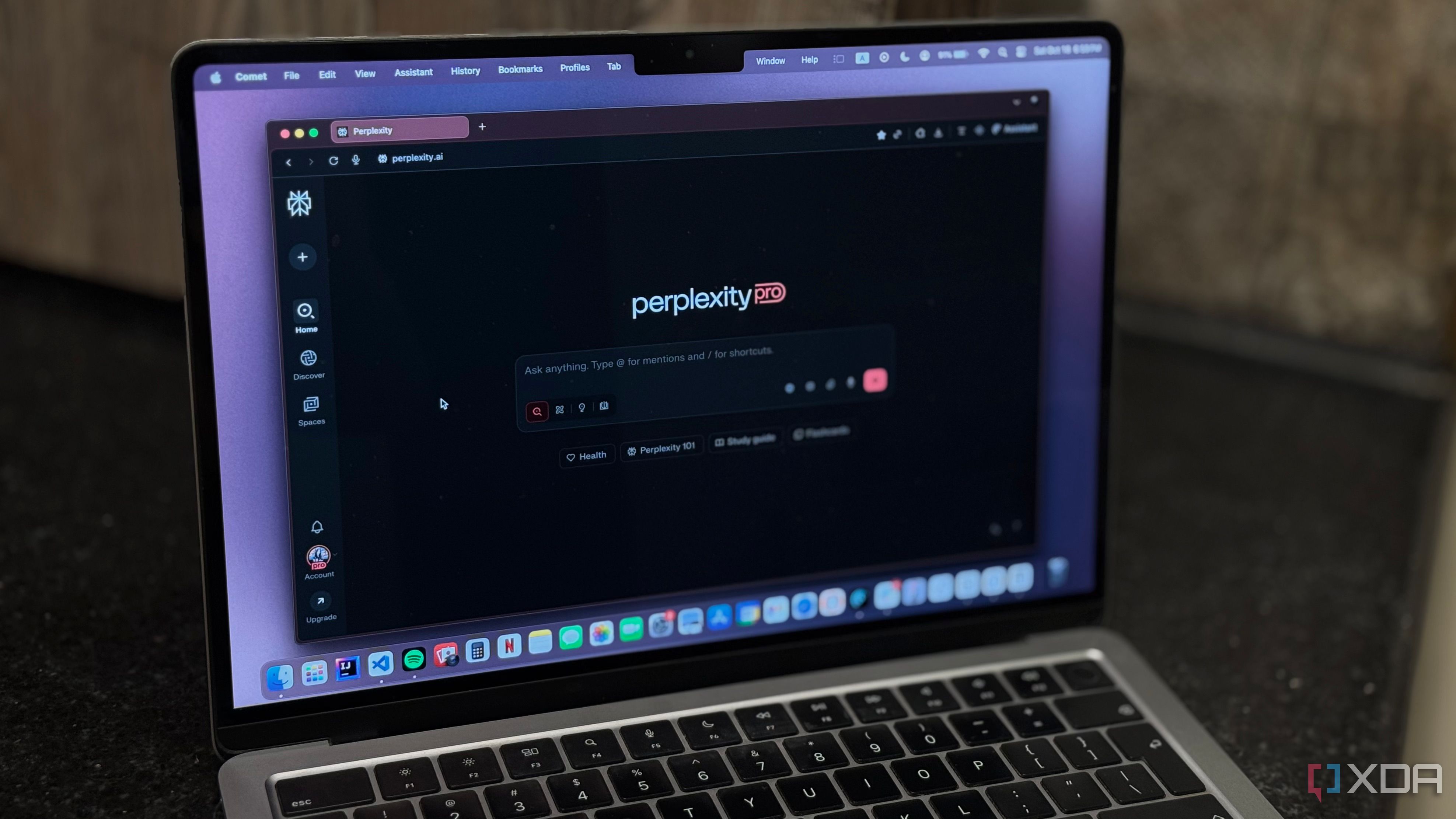 Perplexity Pro open on Mac