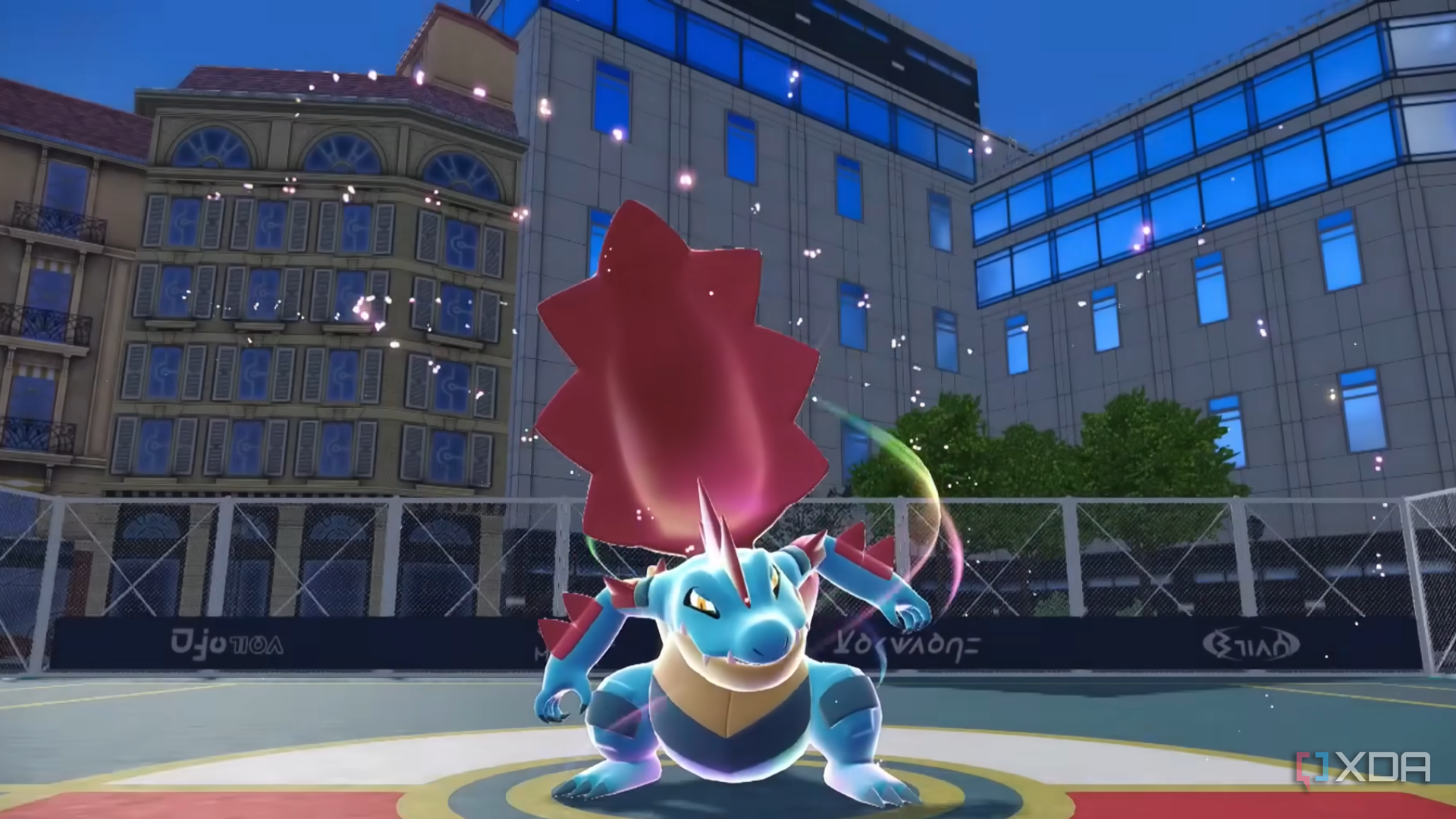 Feraligatr evolving into Mega Feraligatr in Pokémon Legends Z‑A