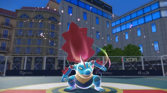 Feraligatr evolving into Mega Feraligatr in Pokémon Legends Z‑A
