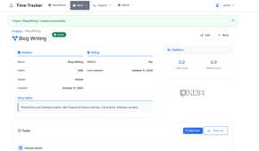 Project added in Time Tracker