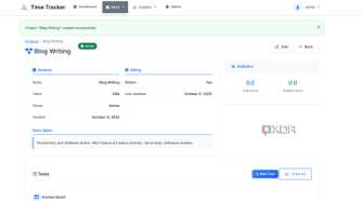 Project added in Time Tracker