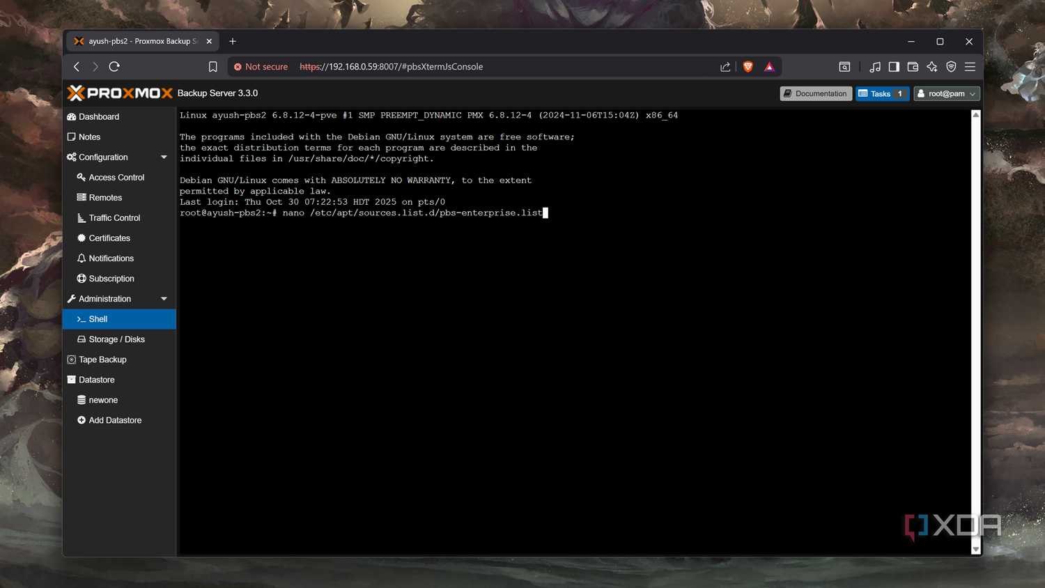 Accessing the sources file on PBS