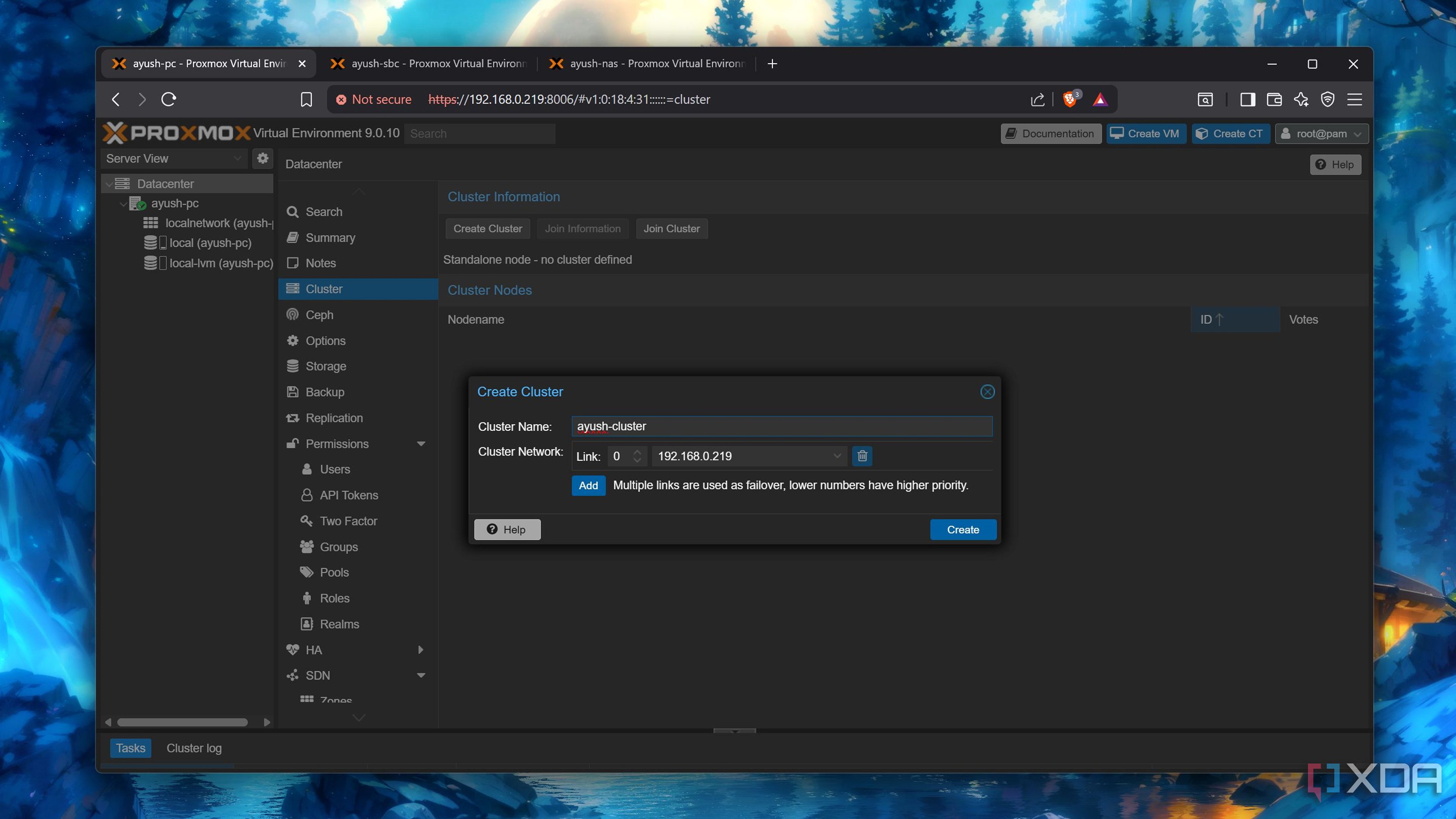 Creating a Proxmox cluster