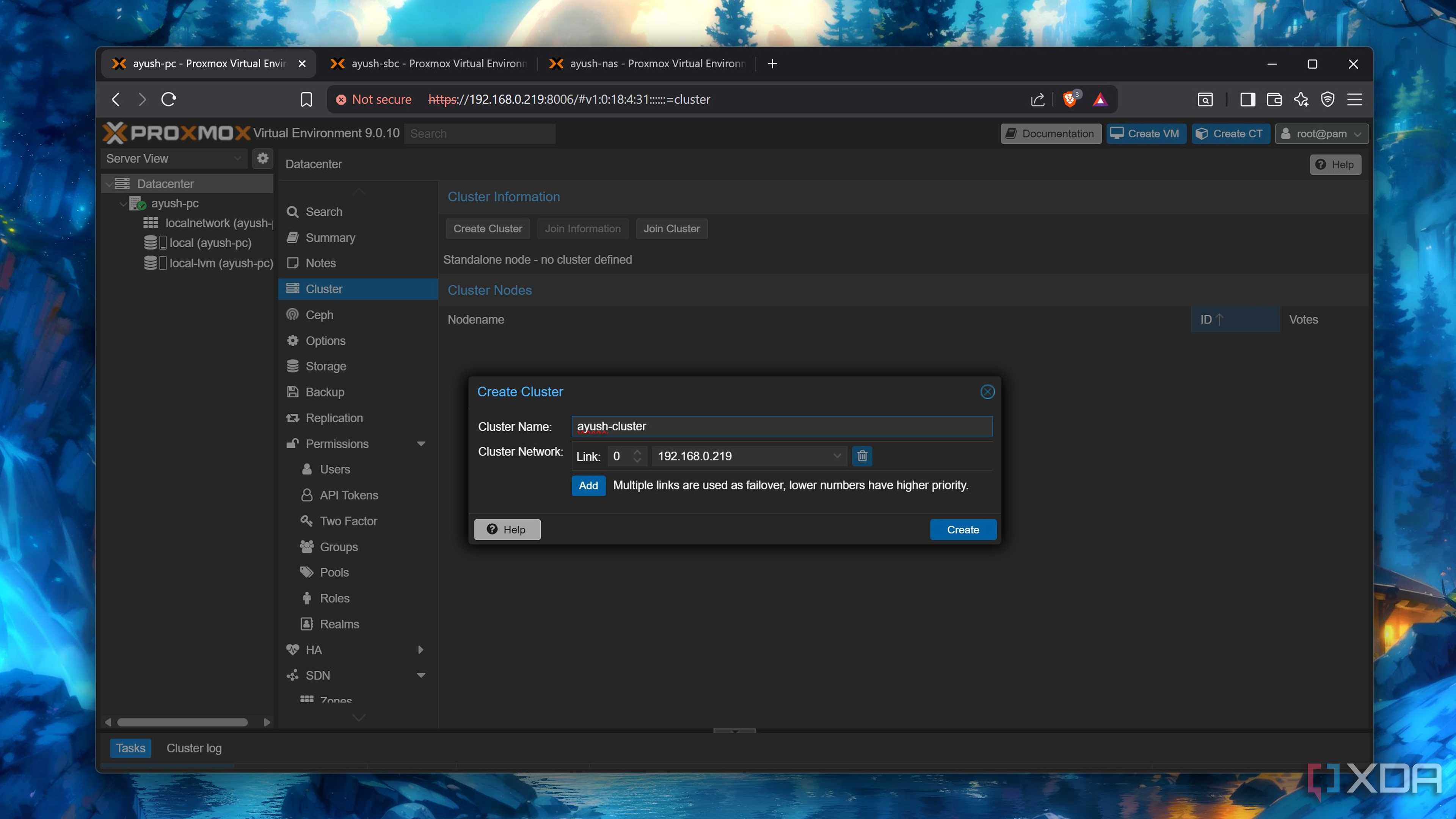Creating a Proxmox cluster