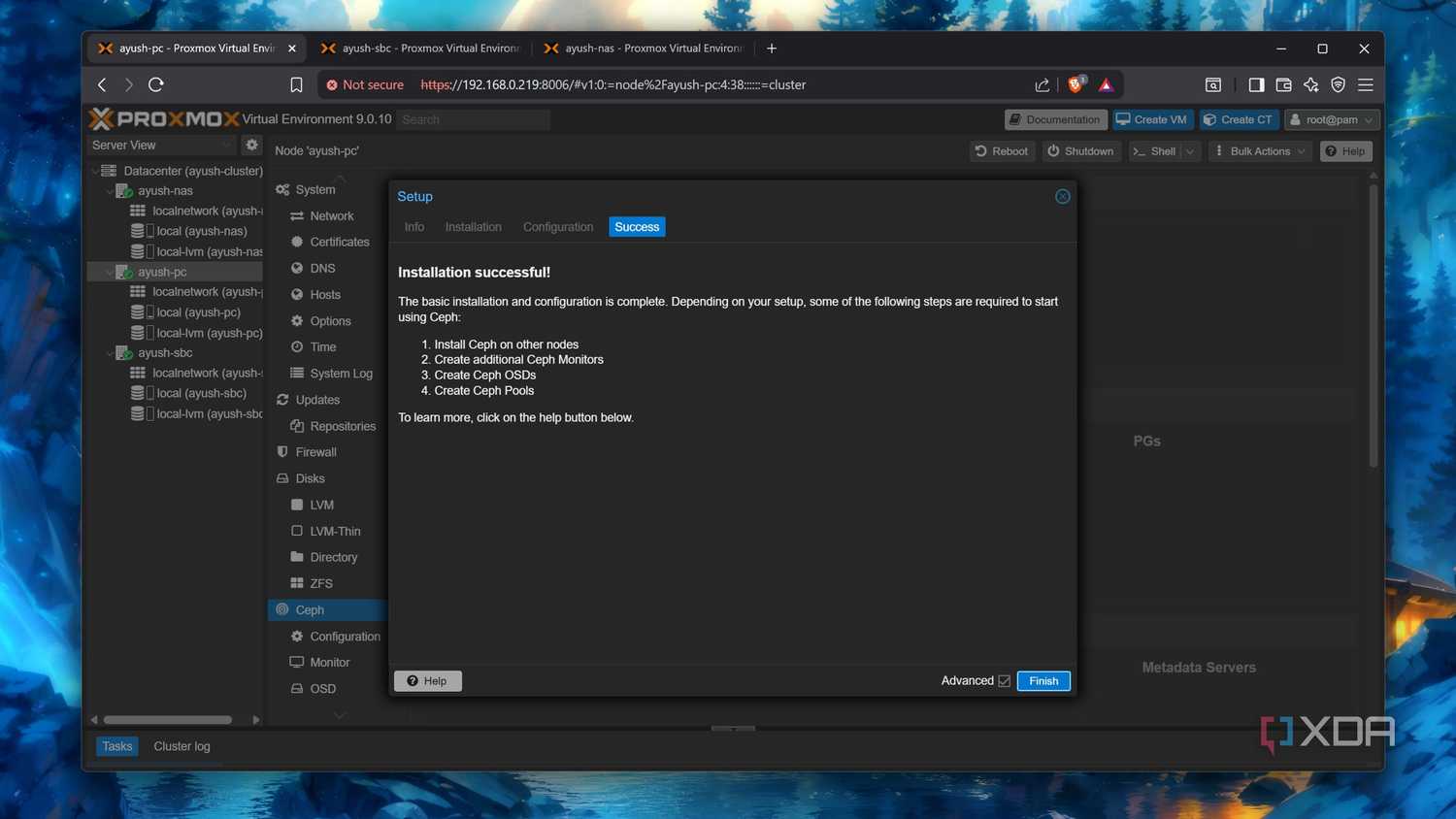 Successfully installing Ceph packages