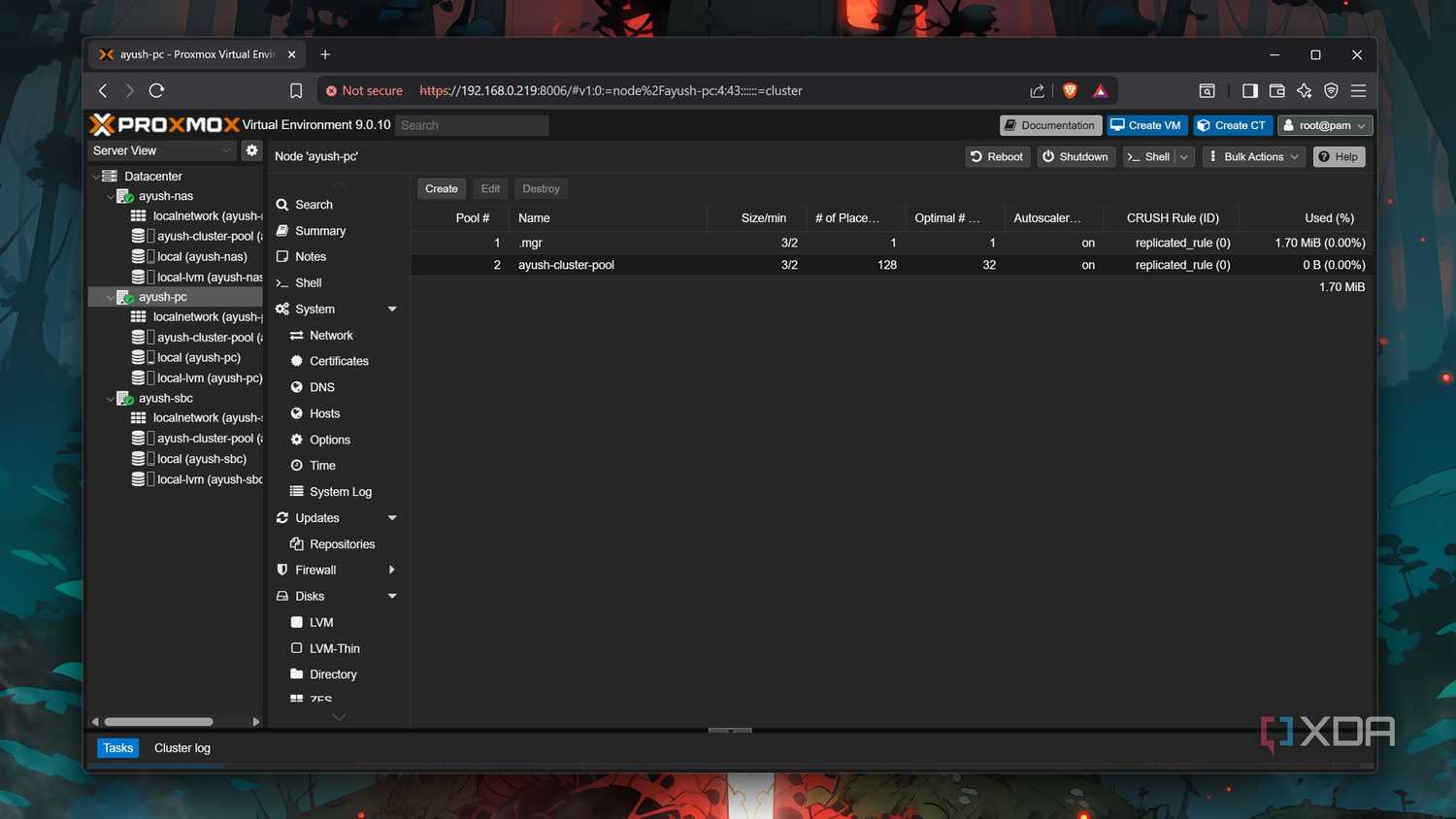 Adding a Ceph pool
