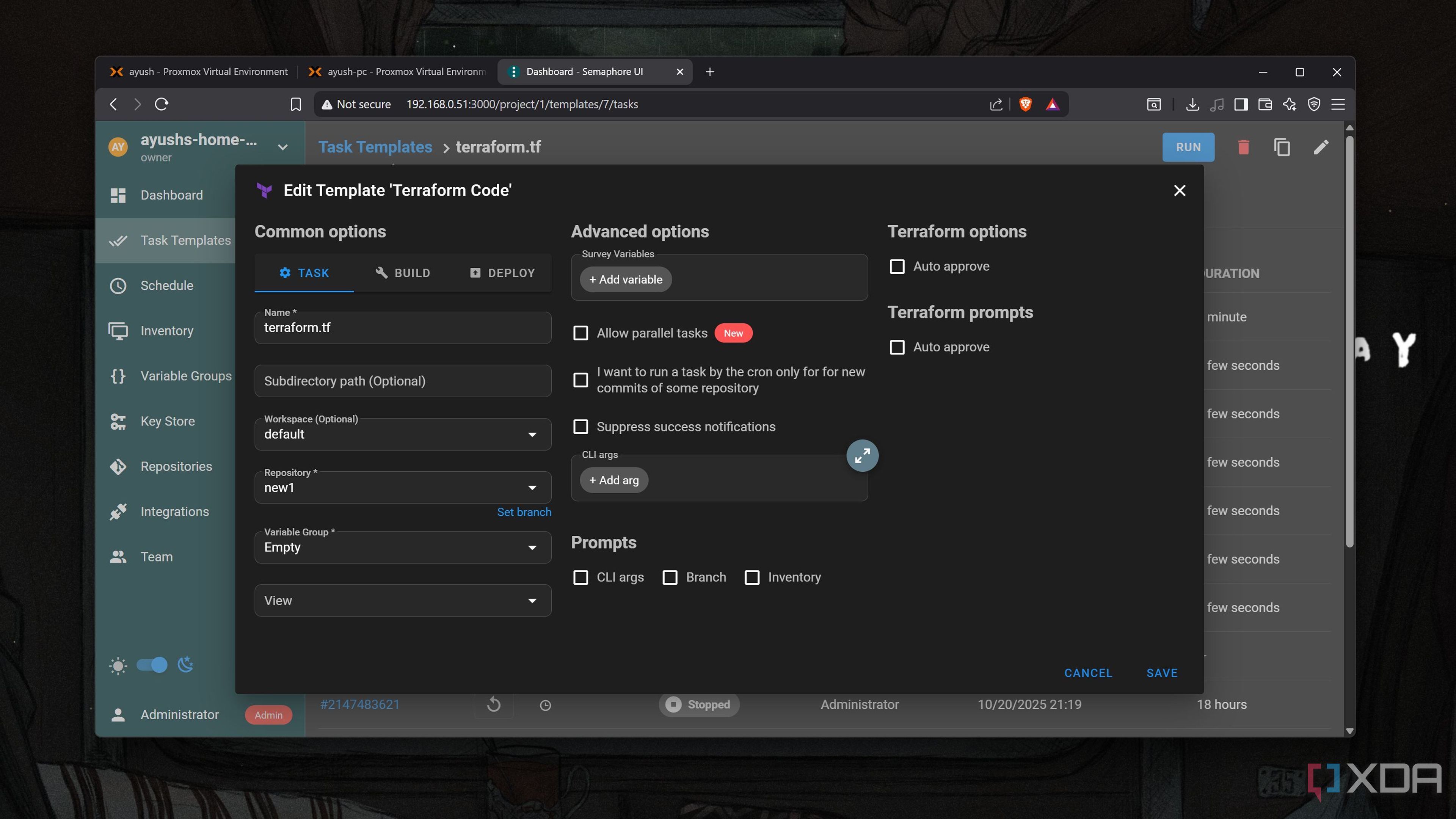 I automated Proxmox VMs with Terraform, Ansible, and Semaphore — here's how