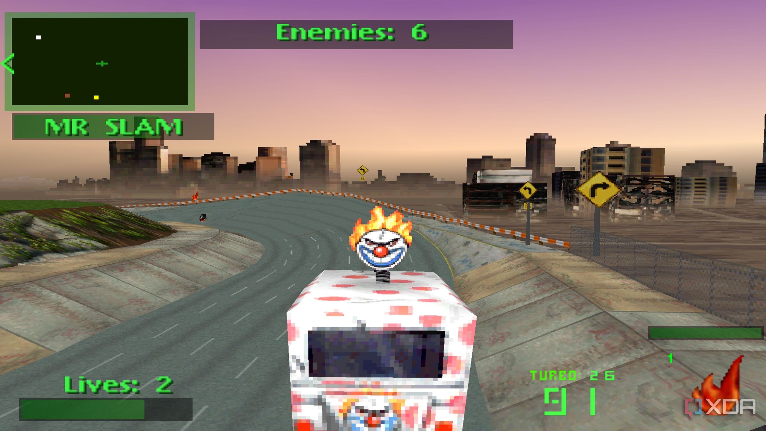 Sweet Tooth's ice-cream truck in Twisted Metal 2 on the PS2.