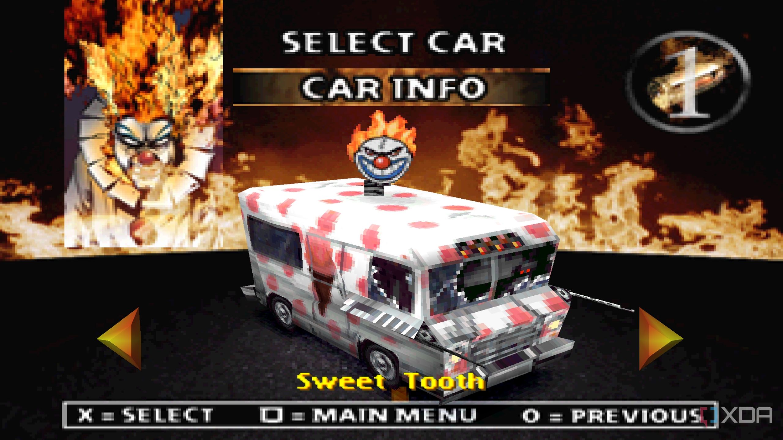 Unlocking Sweet Tooth's ice-cream truck in Twisted Metal 2 on the PS2.
