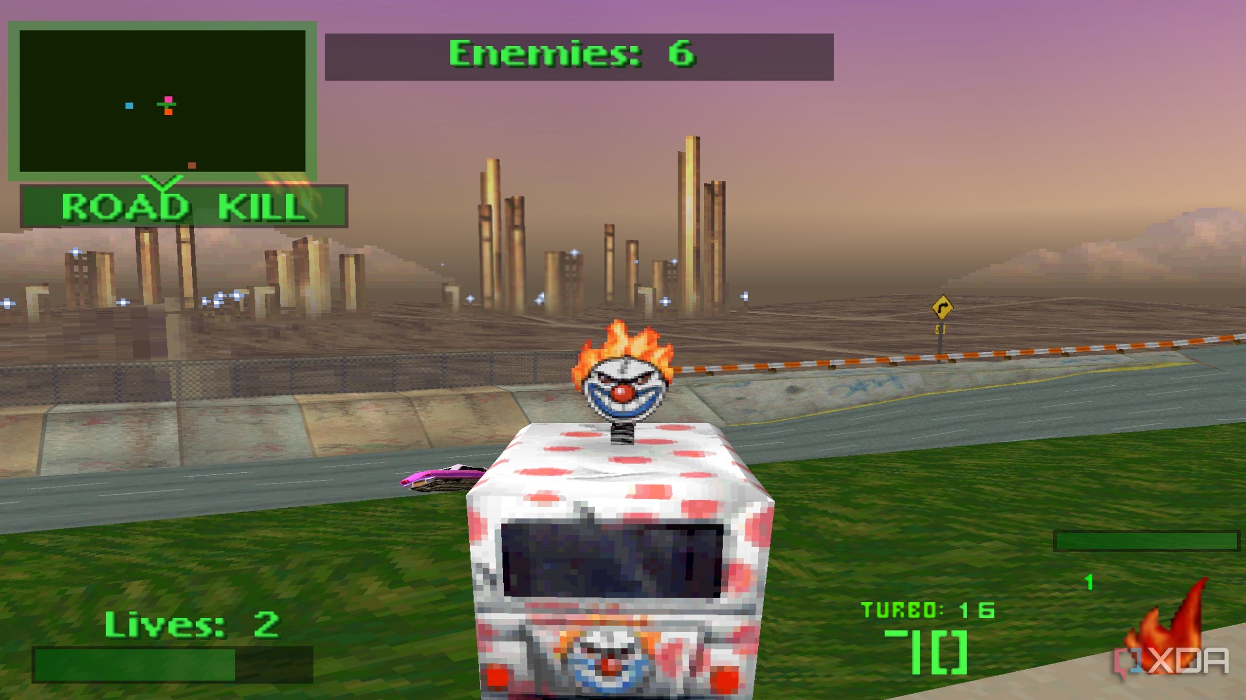 Sweet Tooth's ice-cream truck in Twisted Metal 2 on the PS2.