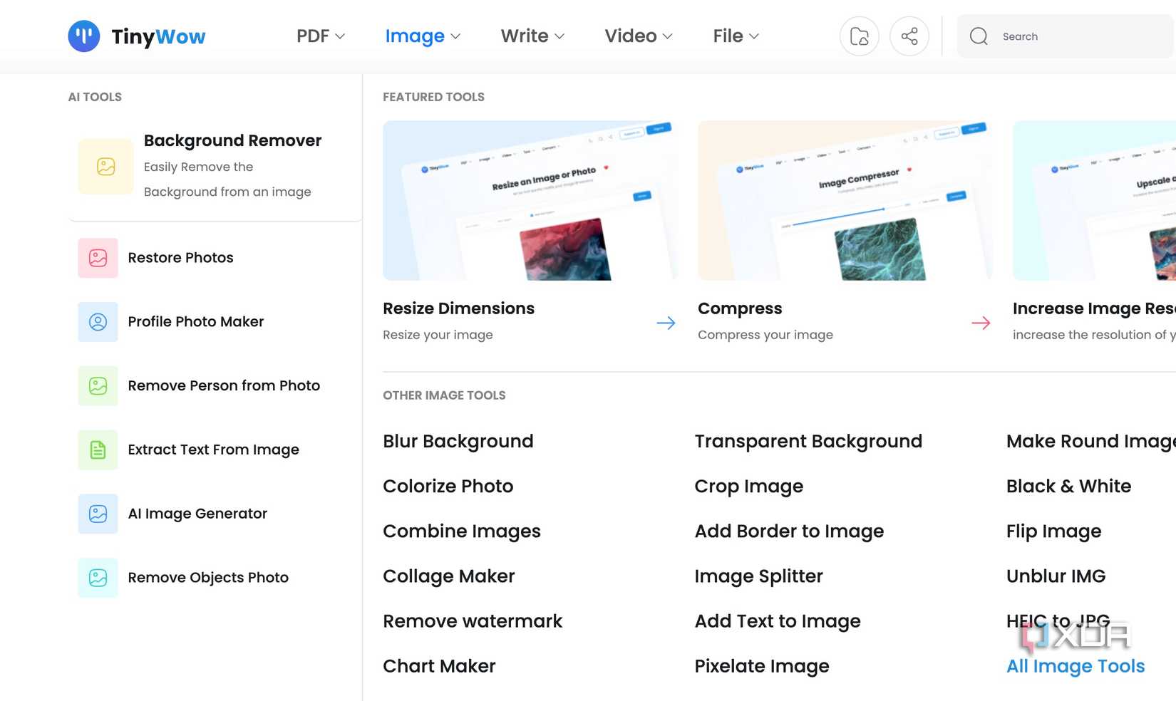 TinyWow otras herramientas