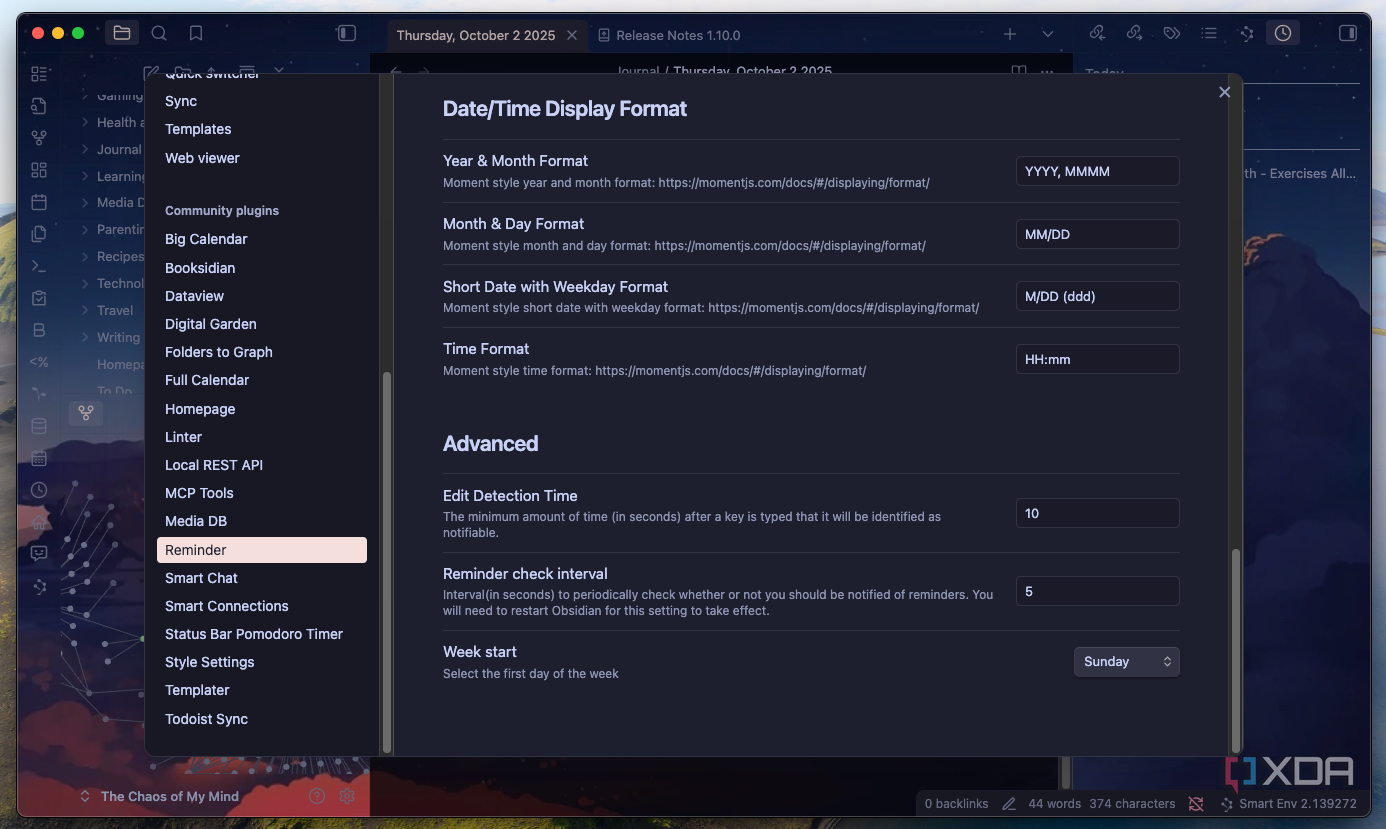 I didn't know the Obsidian Reminder plugin existed, but it's exactly ...