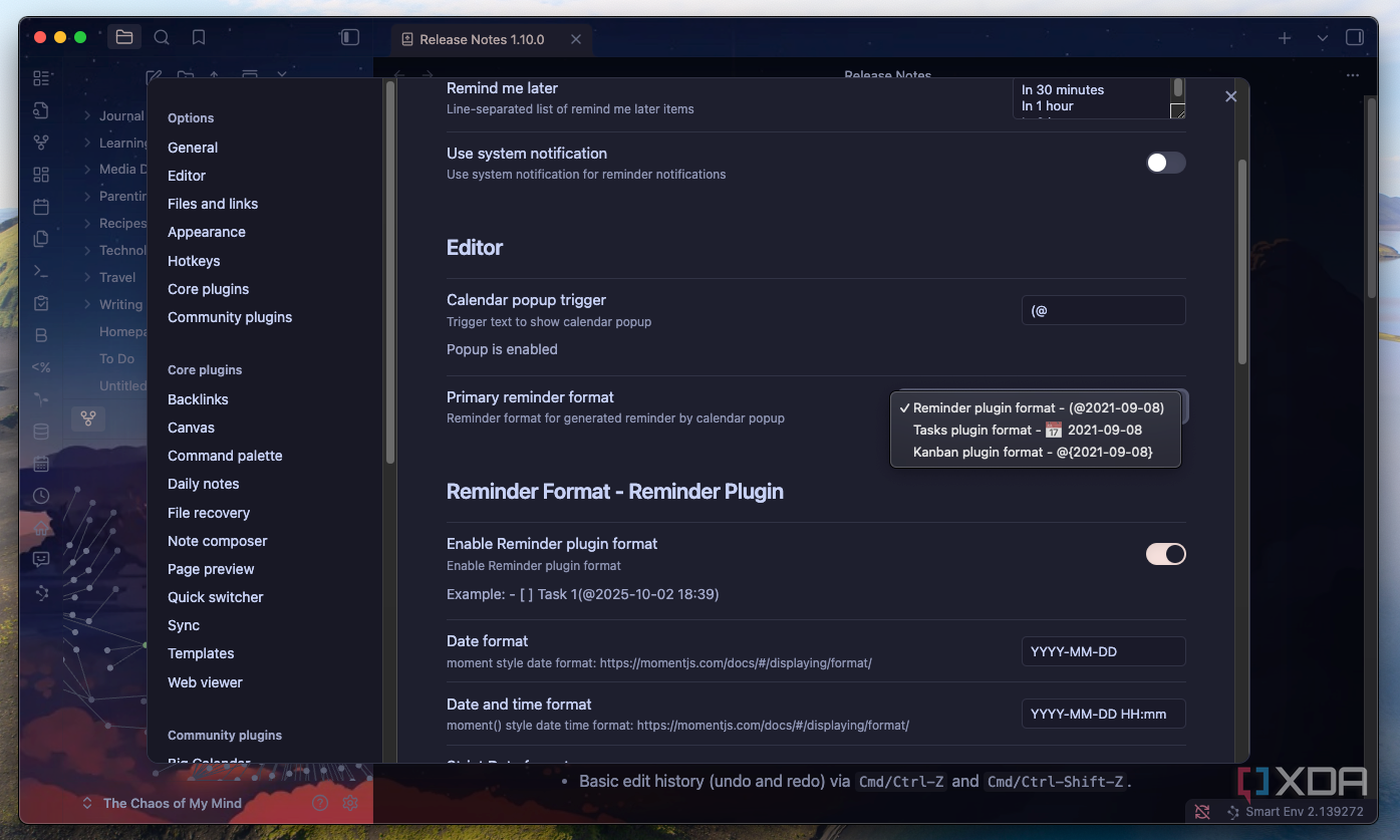 I didn't know the Obsidian Reminder plugin existed, but it's exactly ...
