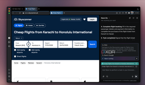 Opera Neon Do booking a flight