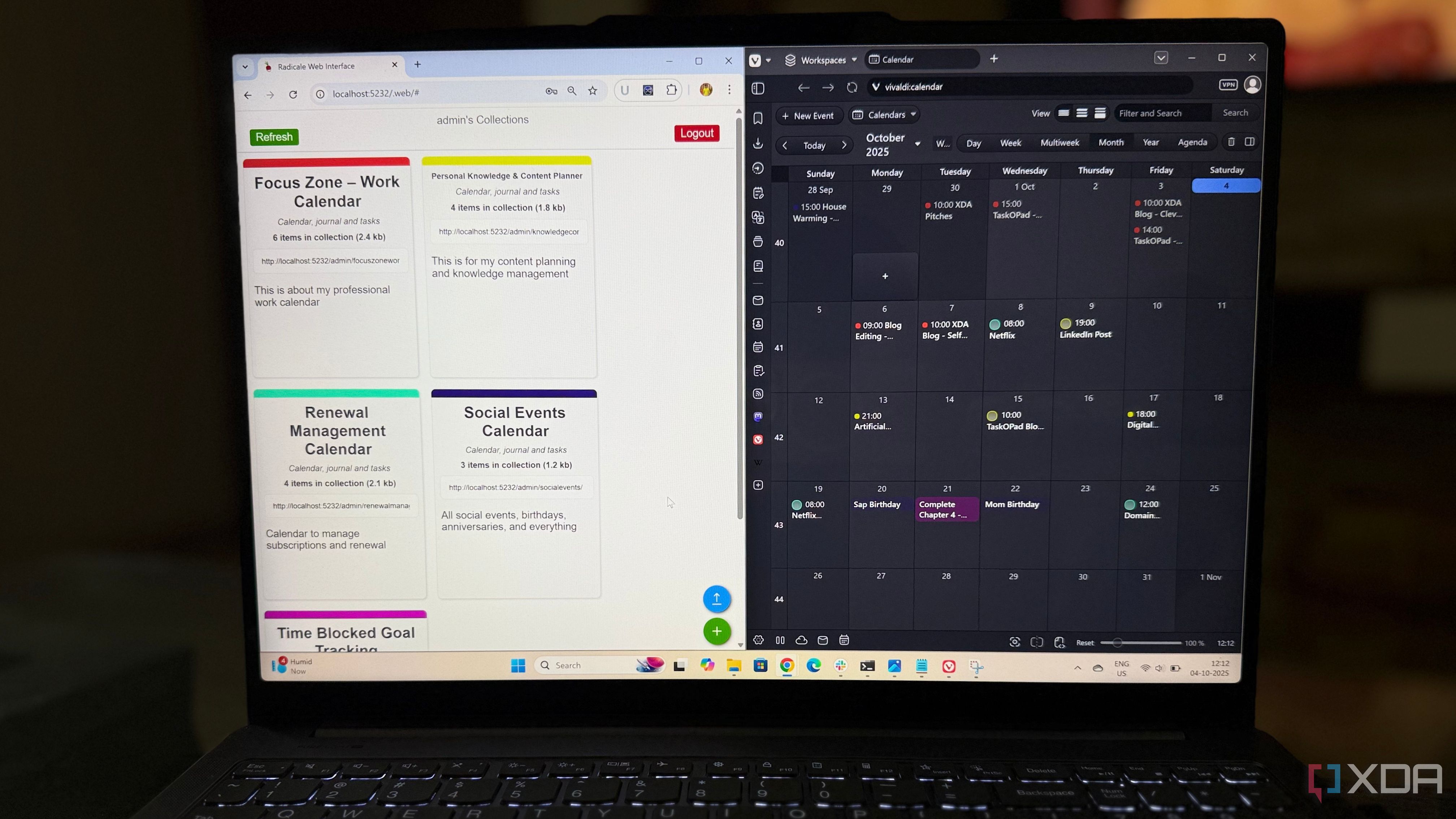 Self hosted calendar server radicale and vivaldi