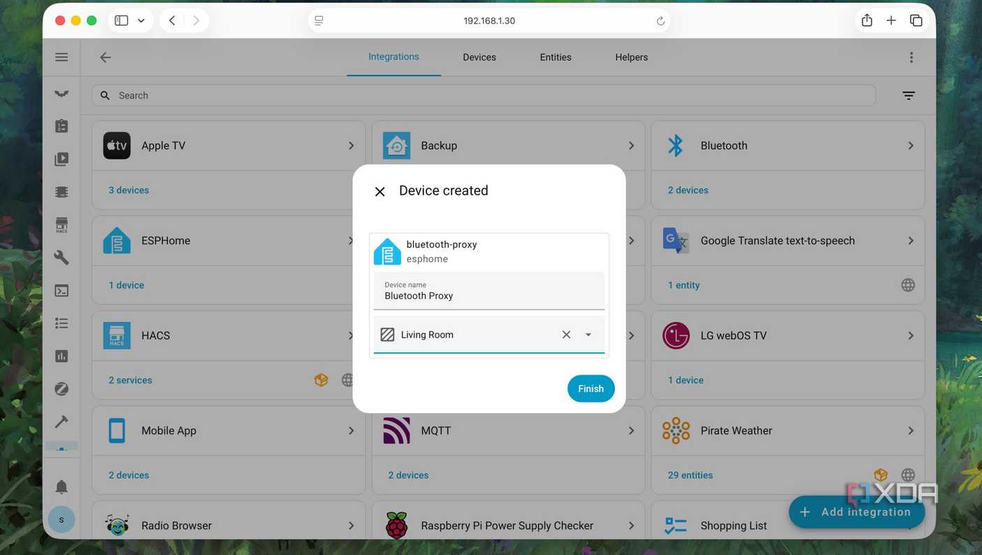 Настройка зоны покрытия Настройка зон для Bluetooth-прокси в Home Assistant