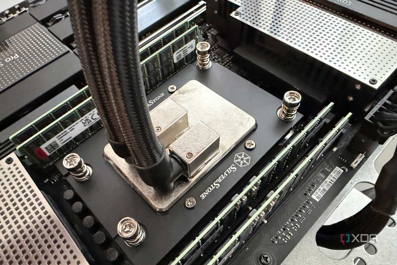 silverstone technology XE360-TR5 360mm installed on threadripper motherboard