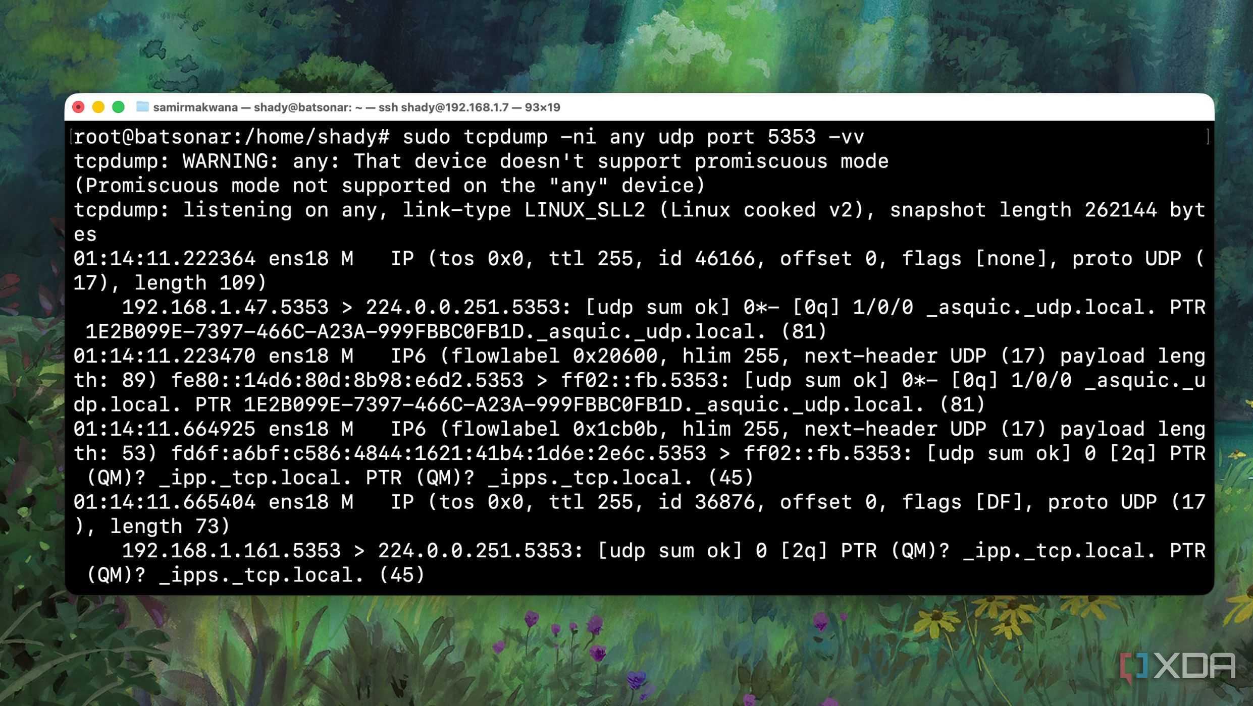 Using the TCPdump utility for investigating multicast flooding across the network