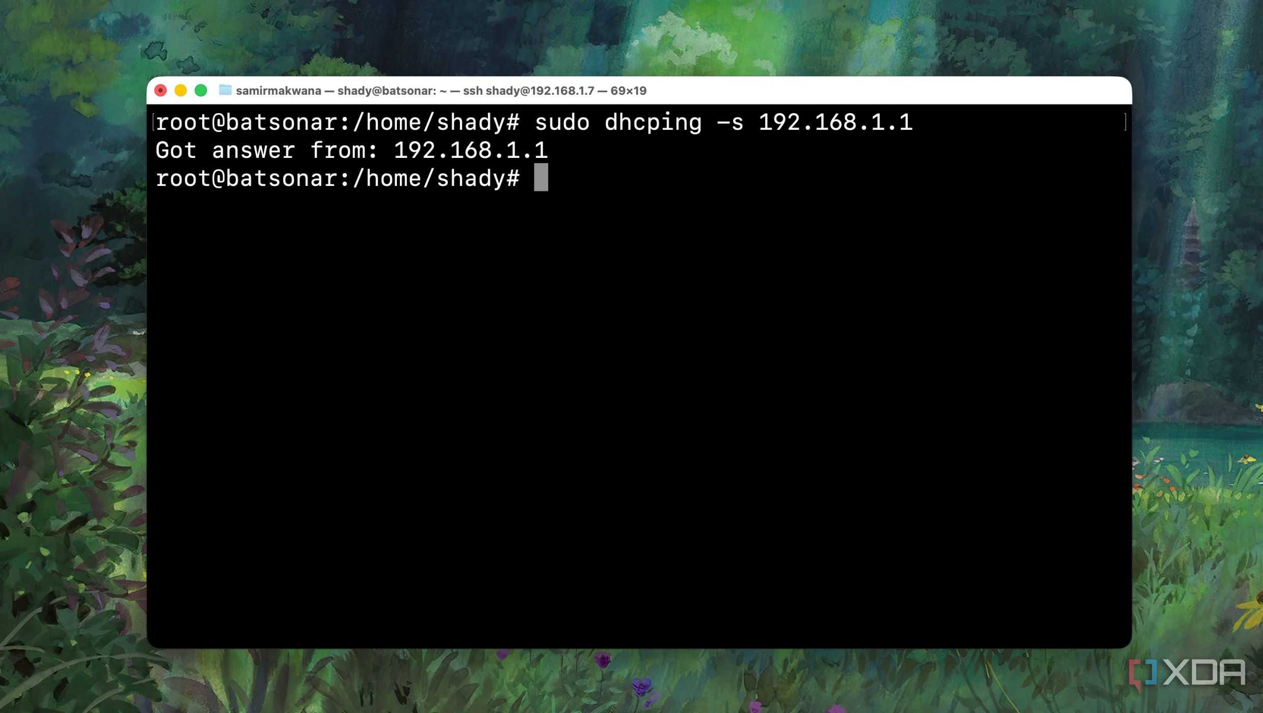 Testing the DHCP server's ping responses