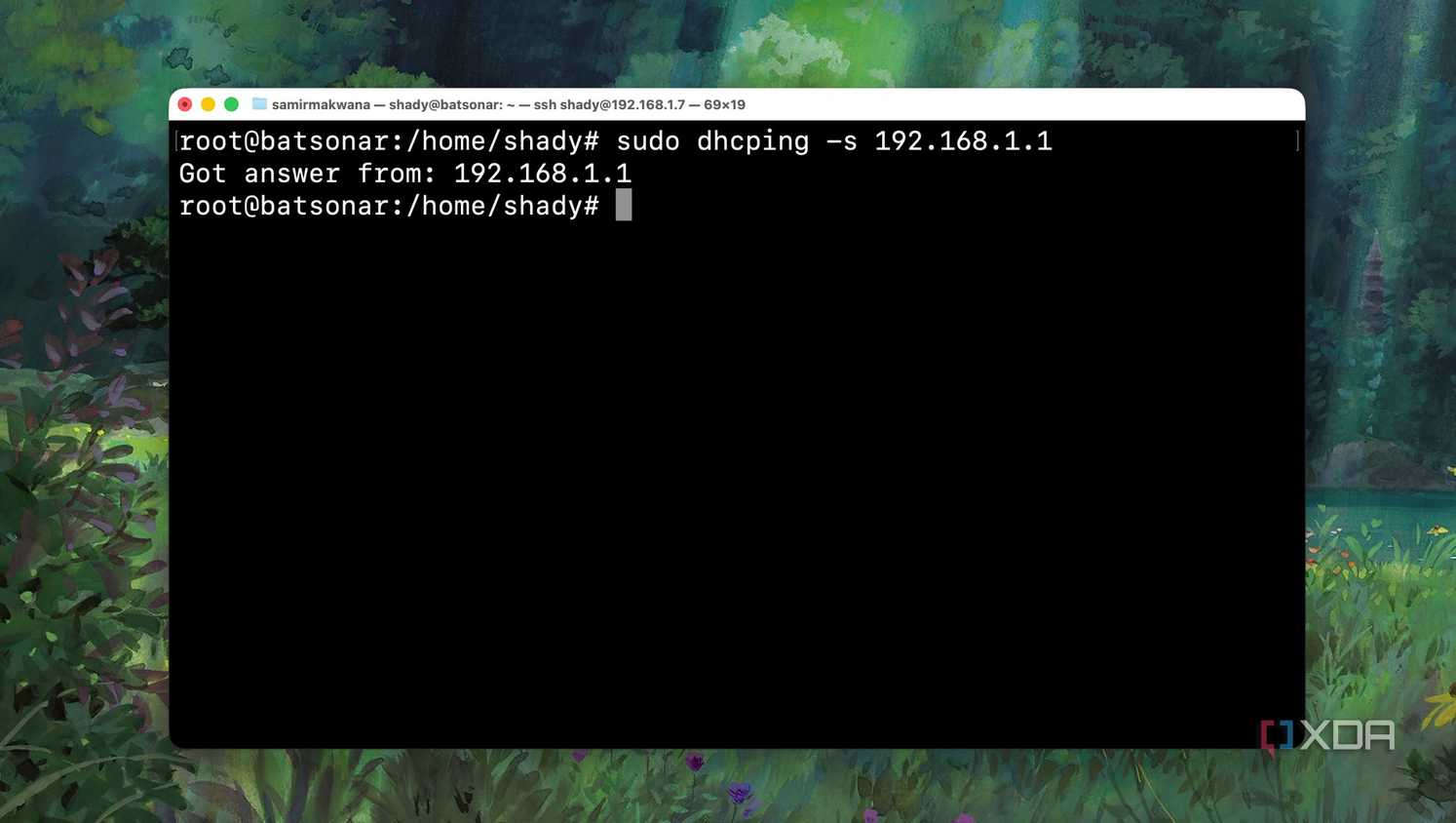 Testing the DHCP server's ping responses