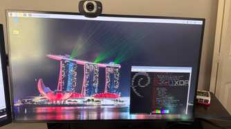 Raspberry Pi OS Trixie on a display