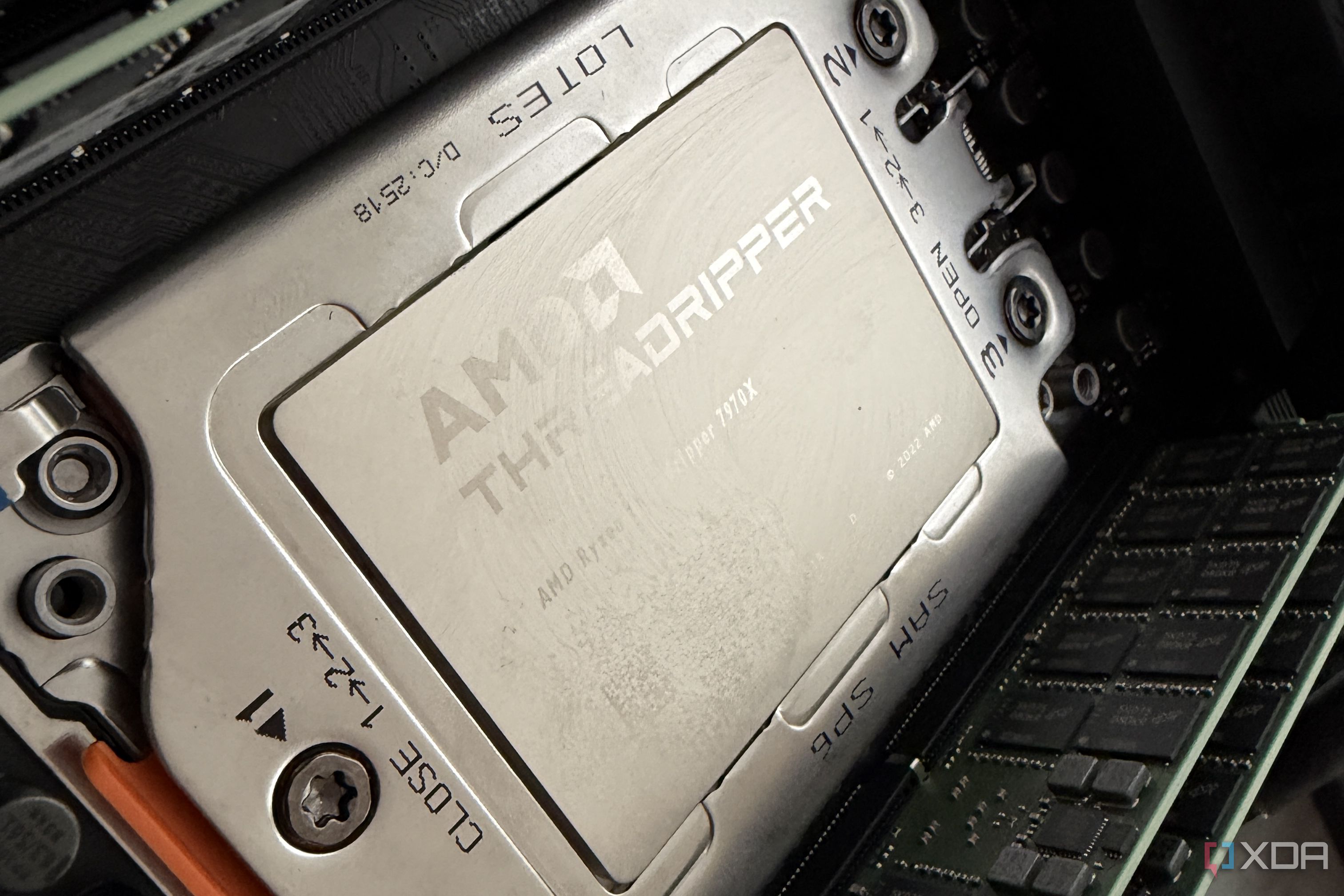 closeup of threadripper cpu socket