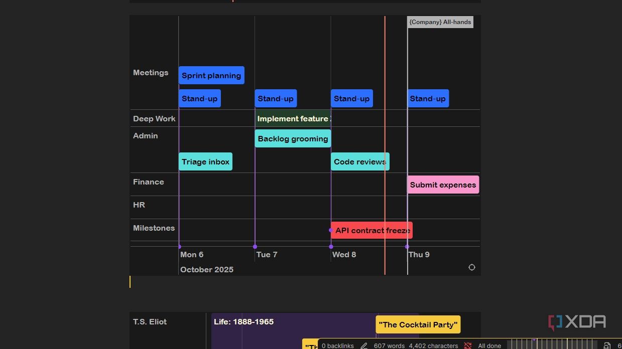 This free Obsidian plugin turns your daily notes into a visual timeline