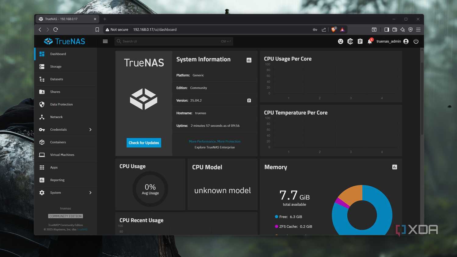 Accessing the TrueNAS UI on a Raspberry Pi